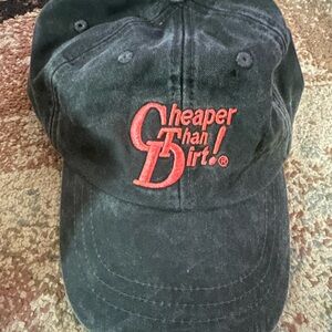 Cheaper Than Dirt Baseball Cap Faded Adjustable Leather Strapback Black One Size